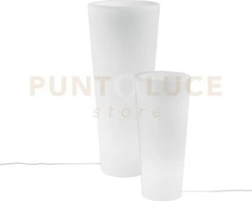 Vaso da giardino geco bianco 1 luce attacco e27 38x90cm base tonda