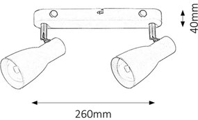 Rabalux 6027 - Faretto EBONY 2xE27/20W/230V
