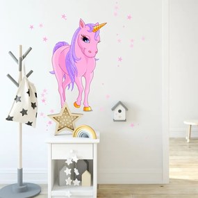Adesivo per bambina - Unicorno rosa | Inspio