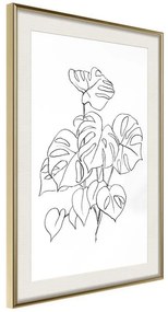 Poster  Bouquet of Leaves  Cornice Quadri Cornice d'oro con passe-partout, Larghezza x Altezza Home decor 40x60