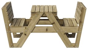 Tavolo da picnic per bambini 88x122x58 cm legno impregnato pino