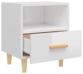 Comodini 2 pz in Bianco Lucido 40x35x47 cm