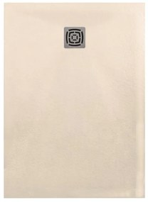 Piatto doccia in resina FS25 sabbia L 100 x L 80 x H 3 cm effetto pietra