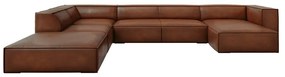 Divano angolare in pelle marrone cognac (angolo sinistro) Madame - Windsor &amp; Co Sofas