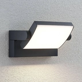 Lindby Applique da esterni LED Sherin, girevole, grigio, alluminio