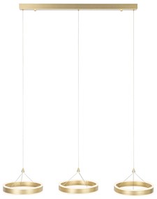 Lampada a sospensione in ottone rettangolare incl. LED dimmerabile a 3 livelli 3 luci - Lyani