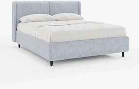 VALKIRIA letto di design con vano contenitore e testiera avvolgente - 2 cuscini imbottiti e tessuto Oeko-Tex®