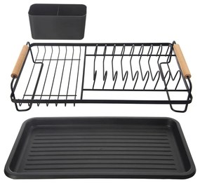 Scolapiatti in metallo nero 43x28,5 cm Radka - Orion