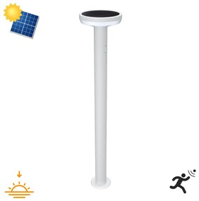 Paletto da giardino Solare Bianco 80cm con Sensore Mov. e Picchetto Colore Bianco Naturale 4.000K