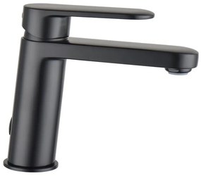 Rubinetto per lavabo a canna media getto laminare cristallino Icone nero spazzolato opaco SENSEA H 14.71 cm
