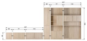 Tavolo TV modulare in rovere colore naturale 77x44 cm Modulair - vtwonen
