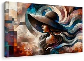 Quadro su tela – Donna elegante in stile colorato