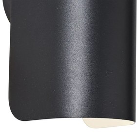 Lampada da parete moderna nera a 2 luci - Gotthard