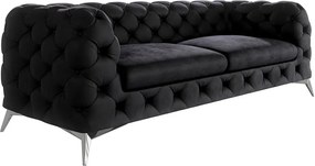 Divano nero con rivestimento in velluto 225 cm Chelsea – Ropez