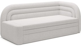 Divano color crema allungabile/con contenitore con penisola a destra e rivestimento in bouclé 223 cm Fabillo – ELTAP