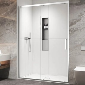 Porta doccia scorrevole 150cm altezza 200cm finitura cromo | KZ4000 - KAMALU