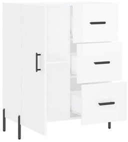 Credenza 69,5x34x90 cm in Legno Multistrato Bianco Lucido