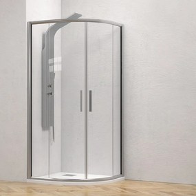 Box doccia semicircolare 80x80 finitura argento opaco | KE-2000A - KAMALU
