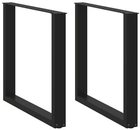 Gambe Tavolo Pranzo A Forma U 2 Pz Nero 80x(72-73) Cm Acciaio /