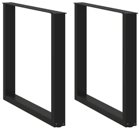 Gambe Tavolo Pranzo A Forma U 2 Pz Nero 80x(72-73) Cm Acciaio /