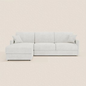 TOMMY Divano Letto con penisola contenitore - design minimal e sfoderabile in tessuto smacchiabile simil cotone T33