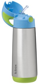 Bottiglia termica con cannuccia 500 ml – blu/verde