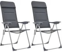 Sedie da Campeggio 2 pz in Alluminio Grigio 58x69x111 cm 44312