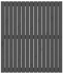 Testiera da parete grigia 95,5x3x110 cm legno massello di pino