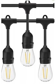 Catena decorativa LED esterna 15xE27/1W/230V 15 m IP65 nero