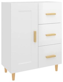 Credenza 69,5x34x90 cm in legno multistrato bianco lucido