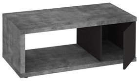 Tavolino in cemento decorato in grigio scuro-nero 55x105 cm Berlin - TemaHome