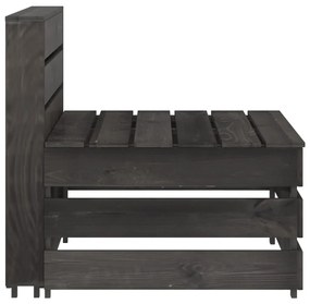 Set Salotto da Giardino 7 pz in Legno di Pino Impregnato Grigio