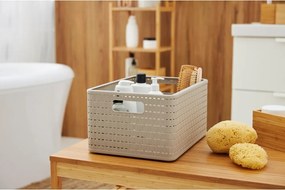 Cestino beige in plastica riciclata Country - Rotho