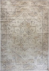 Tappeto Lotus orientale in viscosa beige, L 200 x L 140 cm