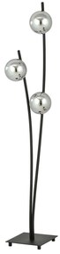 Piantana Contemporaneo Oceano Acciaio Nero Grigio 3 Luci E14 Ip20