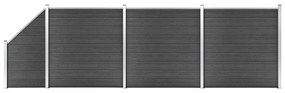 Set Pannelli Di Recinzione İn Wpc 619x(105-186) Cm Nero /