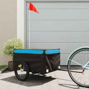 Rimorchio Da Bici Nero E Blu 45 Kg İn Ferro /