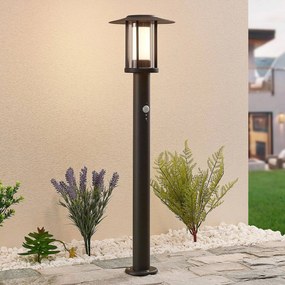 Lindby Gregory Lampada a LED da parete, 76 cm, sensore, grigio scuro, IP44