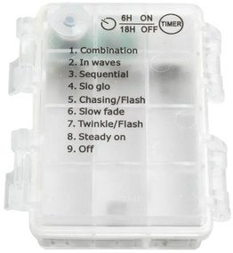 Aigostar - Catena LED natalizia da esterno 200xLED/8 funzioni 6x1,5m IP44 bianco freddo