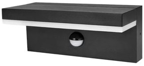 Lampada LED da parete per esterni con sensore LED/9W/230V 4000K IP44 nera