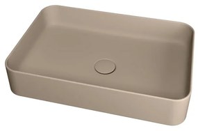 Lavabo da appoggio Smash OLYMPIA CERAMICA rettangolare piletta non inclusa in ceramica L 60 x H 14 x P 20 cm marrone opaco piletta non inclusa