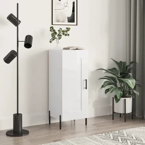 Credenza Bianco Lucido 34,5x34x90 Cm İn Legno Multistrato /