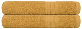 Asciugamani Per Sauna 2 Pz Oro 80x200 Cm 360 G/m² 100% Cotone /