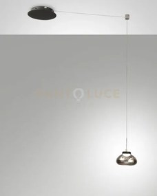 Arabella sospensione fume' 1 luce a led 3000k - 8w - 750 lm, sposta...