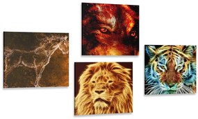 Set di quadri – Misteriosa astrazione animale