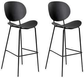 Set di 2 sedie da bar materiale sintetico nero SHONTO Beliani