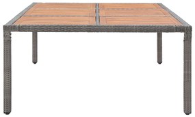 Tavolo da Giardino Grigio 200x150x74cm Polyrattan Legno Acacia