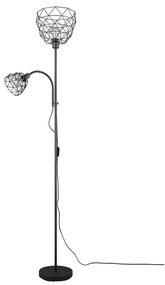 Lampada da terra nera con paralume in metallo (altezza 180 cm) Haval - Trio