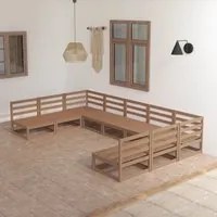 Set Divani da Giardino 9 pz in Legno Massello di Pino cod mxl 37271