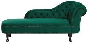 Chaise longue destra in velluto verde NIMES Beliani